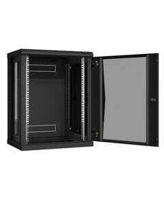 Купить Настенный разборный шкаф TLK TWC-156045-R-G-BK 19", 15U, стеклянная дверь, Ш600хВ770хГ450мм, 2 пары монтажных направляющих, черный, изображение 3 в интернет-магазине Irkshop.ru