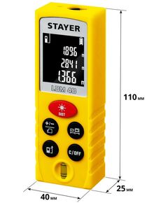 Купить Лазерный дальномер STAYER Professional LDM-40 дальность 40 м, 5 функций [34956], изображение 6 в интернет-магазине Irkshop.ru