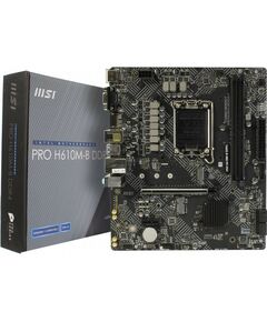 Материнские платы: Материнская плата MSI PRO H610M-B LGA1700 <H610> PCI-E Dsub+HDMI GbLANSATA MicroATX 2DDR4 RTL фотографии