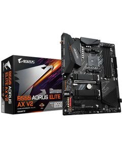 Материнские платы: Материнская плата GigaByte B550 AORUS ELITE AX V2 AM4 <B550> 3xPCI-E HDMI+DP 2.5GbLAN+WiFi+BT SATA RAID ATX 4DDR4 (RTL) фотографии