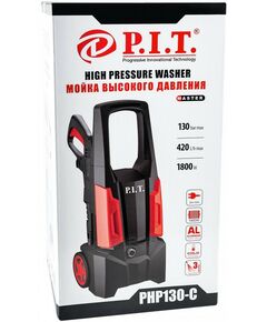 Мойки высокого давления: Мойка высокого давления P.I.T. PHP130-C 1800Вт, 130бар, 420л/час, шланг 6м, на колесах фотографии