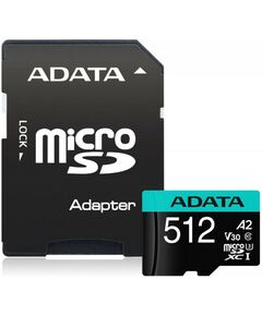 Купить Карта памяти micro SDXC AData Premier Pro 512Gb UHS-I U3, 100 МБ/с, Class 10, переходник SD [AUSDX512GUI3V30SA2-RA1] в интернет-магазине Irkshop.ru