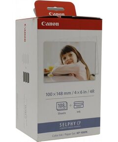 Для Canon (оригинал):  Canon KP-108IN Color Ink / Paper Set картридж+бумага 108л.100x148mm, для Selphy CP серии фотографии