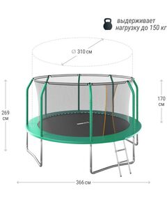 Батуты: Батут UNIX line SUPREME BASIC 12 ft (green) фотографии