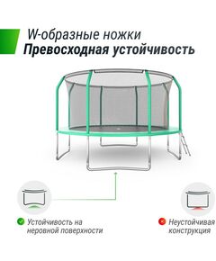 Батуты: Батут UNIX line SUPREME BASIC 12 ft (green) фотографии