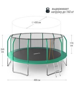 Батуты: Батут UNIX line SUPREME BASIC 16 ft (green) фотографии