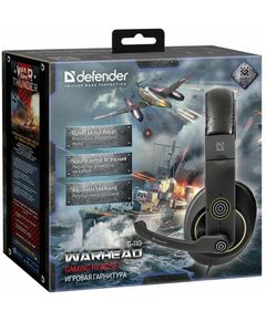 Купить Наушники с микрофоном Defender Warhead HN-G-110 черный накладные оголовье [64102], изображение 3 в интернет-магазине Irkshop.ru