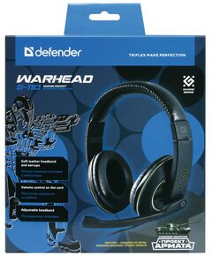 Купить Наушники с микрофоном Defender Warhead HN-G-110 черный накладные оголовье [64102], изображение 4 в интернет-магазине Irkshop.ru