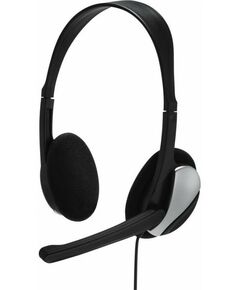 Купить Наушники с микрофоном накладные Hama Essential HS-P100 черный, 2м, оголовье [139900], изображение 2 в интернет-магазине Irkshop.ru