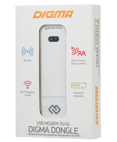Купить Модем 3G/4G Digma Dongle DW1961 USB Wi-Fi Firewall +Router внешний черный, изображение 6 в интернет-магазине Irkshop.ru