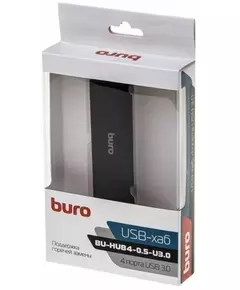 Купить Разветвитель BURO BU-HUB4-0.5-U3.0 4 порта, USB 3.0, черный, изображение 5 в интернет-магазине Irkshop.ru