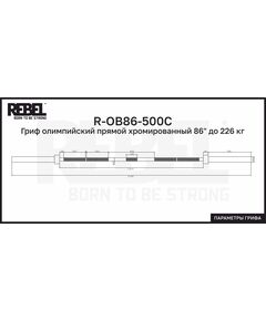 Купить Гриф олимпийский прямой хромированный Rebel R-OB86-500C 86" до 226 кг, изображение 4 в интернет-магазине Irkshop.ru