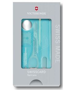 Купить Швейцарская карта Victorinox SwissCard Nailcare бирюзовый полупрозрачный коробка подарочная [0.7240.T21], изображение 5 в интернет-магазине Irkshop.ru