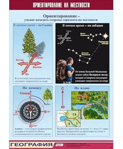 Купить Таблица демонстрационная "Ориентирование на местности" (винил 100х140) в интернет-магазине Irkshop.ru