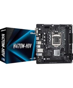 Купить Материнская плата ASRock H470M-HDV LGA1200  PCI-E Dsub+DVI+HDMI GbLAN SATA MicroATX 2DDR4 RTL, изображение 2 в интернет-магазине Irkshop.ru