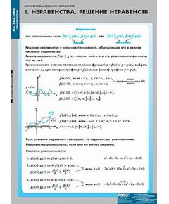 Купить Таблицы демонстрационные "Неравенства. Решение неравенств" в интернет-магазине Irkshop.ru