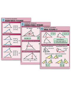 Купить Комплект таблиц по геометрии "Планиметрия. Треугольники" (14 табл., формат А1, лам.) в интернет-магазине Irkshop.ru