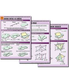 Купить Комплект таблиц по геометрии "Стереометрия. Взаимное расположение фигур в пространстве" (8т, А1,лам) в интернет-магазине Irkshop.ru