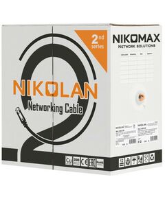 Купить Кабель Nikolan NKL 2110C-OR U/UTP 2 пары, Кат.5 (Класс D), 100МГц, одножильный, BC (чистая медь), 24AWG (0,49мм), внутренний, LSZH нг(А)-HFLTx, оранжевый, 305м, изображение 2 в интернет-магазине Irkshop.ru