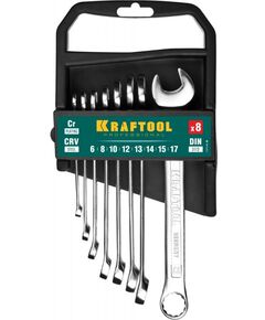 Купить Набор комбинированных гаечных ключей KRAFTOOL 8 шт, 8 - 19 мм [27079-H8C], изображение 2 в интернет-магазине Irkshop.ru