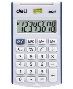 Купить Калькулятор карманный Deli E39217/BLUE синий 8-разр., изображение 2 в интернет-магазине Irkshop.ru