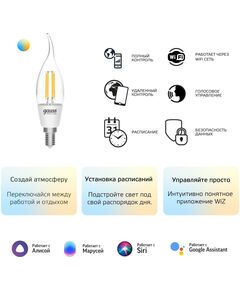 Купить Умная лампа Gauss IoT Smart Home E14 4.5Вт 495lm Wi-Fi [1280112], изображение 2 в интернет-магазине Irkshop.ru