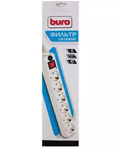 Купить Сетевой фильтр BURO 600SH-5-W 5м (6 розеток) белый (коробка), изображение 3 в интернет-магазине Irkshop.ru