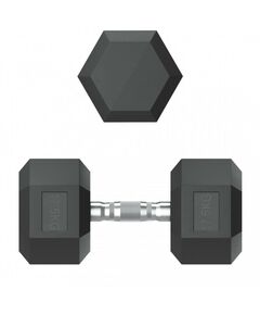 Гантели: Гантель гексагональная UNIXFIT 17,5 кг обрезиненная, пара фотографии
