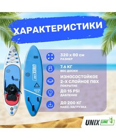SUP-серфинг: SUP-борд UNIX line Deep Sea (320 cm) + сиденье фотографии