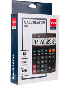 Купить Калькулятор настольный Deli Core E1630 черный 12-разр., изображение 3 в интернет-магазине Irkshop.ru