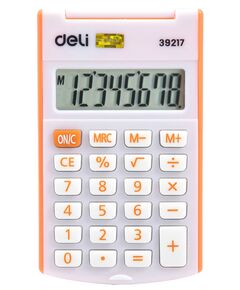Купить Калькулятор карманный Deli E39217/OR оранжевый 8-разр., изображение 2 в интернет-магазине Irkshop.ru