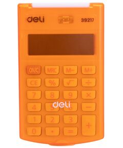 Купить Калькулятор карманный Deli E39217/OR оранжевый 8-разр., изображение 3 в интернет-магазине Irkshop.ru