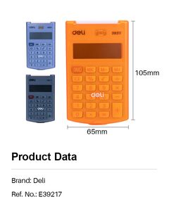 Купить Калькулятор карманный Deli E39217/OR оранжевый 8-разр., изображение 8 в интернет-магазине Irkshop.ru