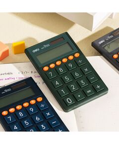 Купить Калькулятор карманный Deli EM130GREEN зеленый 12-разр., изображение 8 в интернет-магазине Irkshop.ru