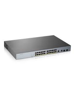 Купить Коммутатор ZyXEL GS1350-26HP-EU0101F L2 PoE + switch for IP cameras, 24xGE PoE +, 2xCombo (SFP / RJ-45), PoE budget 375 W, изображение 2 в интернет-магазине Irkshop.ru