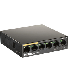 Купить Коммутатор D-link DSS-100E-6P/A1A Unmanaged Surveillance Switch 6x100Base-TX (4x100Base-TX PoE), Surge 6KV, PoE Budget 55W, Long-range PoE up to 250m, metal case в интернет-магазине Irkshop.ru