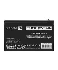 Купить Аккумулятор Exegate DT 1212 12V, 12Ah, клеммы F2 [ES255176RUS], изображение 2 в интернет-магазине Irkshop.ru