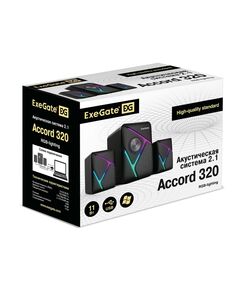 Купить Акустическая система 2.1 Exegate Accord 320 5Вт+2х3Вт, питание USB, 150-20000Гц, черный, RGB подсветка, Color Box [EX289867RUS], изображение 3 в интернет-магазине Irkshop.ru