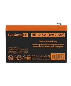 Купить Аккумулятор для UPS Exegate HR 12-7.2 12V, 7.2Ah [EX282965RUS], изображение 2 в интернет-магазине Irkshop.ru