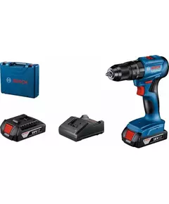 Купить Дрель аккумуляторная ударная BOSCH GSB 185 Li-ion 18В, 21/50Нм, 500-1900об/мин, 2х2Ач, 1.3кг, кейс, б/щет [06019K3100], изображение 2 в интернет-магазине Irkshop.ru