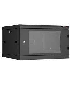 Купить Настенный разборный шкаф TLK TWC-066060-R-G-BK 19", 6U, стеклянная дверь, Ш600хВ370хГ600мм, 2 пары монтажных направляющих, черный в интернет-магазине Irkshop.ru