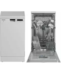 Купить Посудомоечная машина Hotpoint HFS 1C57 белый, узкая, инвертер [869894600010], изображение 9 в интернет-магазине Irkshop.ru