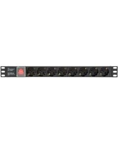 Купить Блок розеток Бастион Rapan-PDU8 C14-S PDU 1U 8 розеток IEC Schuko, выключатель с подсветкой, 220 В, 16A, кабель 2м с вилкой C14 в интернет-магазине Irkshop.ru