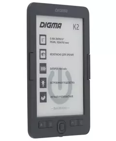 Купить Электронная книга Digma K2G 6" E-ink HD Pearl 758x1024 600MHz/4Gb/microSDHC/подсветка дисплея темно-серый, изображение 2 в интернет-магазине Irkshop.ru