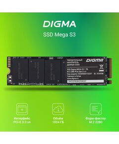 Купить SSD-накопитель Digma 1Tb Mega S3 PCIe 3.0 x4 M.2 2280 [DGSM3001TS33T], изображение 10 в интернет-магазине Irkshop.ru