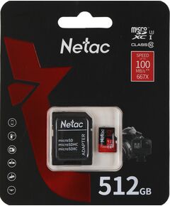 Купить Карта памяти microSDXC Netac 512Gb P500 Extreme Pro + адаптер [NT02P500PRO-512G-R], изображение 2 в интернет-магазине Irkshop.ru