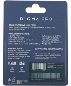 Купить SSD-накопитель Digma Pro 1Tb Top P6 PCIe 5.0 x4 M.2 2280 [DGPST5001TP6T4], изображение 13 в интернет-магазине Irkshop.ru