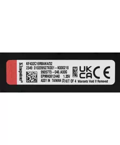 Купить Оперативная память Kingston Fury Renegade RGB Gaming 32Gb Kit 4x8Gb DDR4 3200MHz PC4-25600 CL16 DIMM 288-pin 1.35В single rank с радиатором RTL [KF432C16RBAK4/32], изображение 9 в интернет-магазине Irkshop.ru