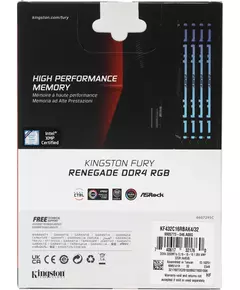 Купить Оперативная память Kingston Fury Renegade RGB Gaming 32Gb Kit 4x8Gb DDR4 3200MHz PC4-25600 CL16 DIMM 288-pin 1.35В single rank с радиатором RTL [KF432C16RBAK4/32], изображение 7 в интернет-магазине Irkshop.ru