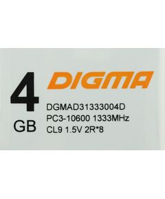 Купить Оперативная память Digma 4Gb DDR3L 1333MHz PC3-10600 CL9 DIMM 240-pin 1.35В dual rank RTL [DGMAD31333004D], изображение 9 в интернет-магазине Irkshop.ru